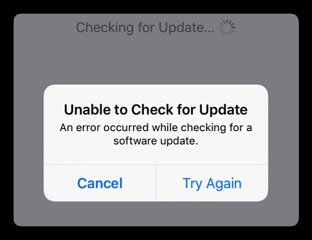 What is error occurred while checking for update iOS 16