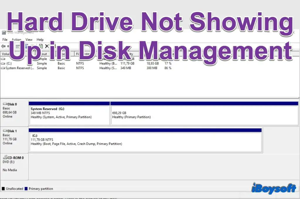 Why is my internal hard drive not showing up in Disk Management Windows 11