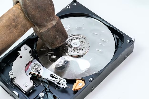 How do you destroy a hard drive after removing it from computer