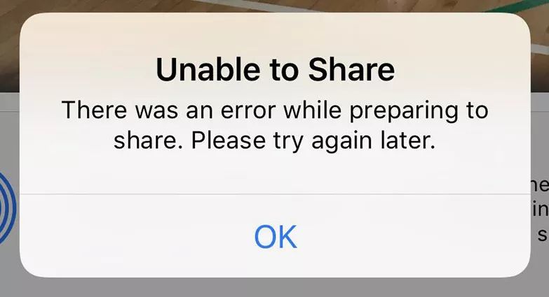 How do I fix my iPhone when it says unable to share photos