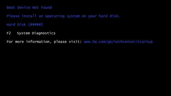 What happens if your computer says no boot device found