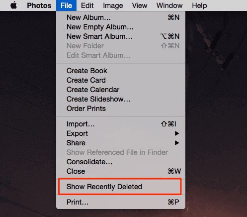 Where can I find recently deleted folder in Mac