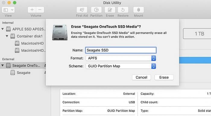 How do you format a SSD on a Mac