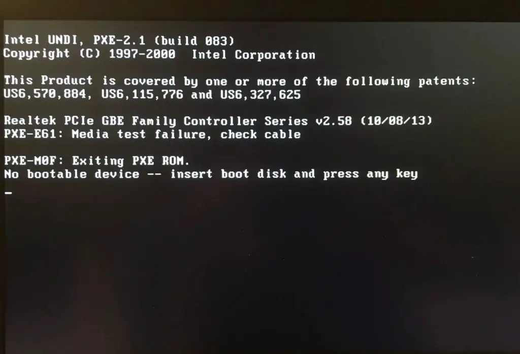 Why does my BIOS say no bootable devices found