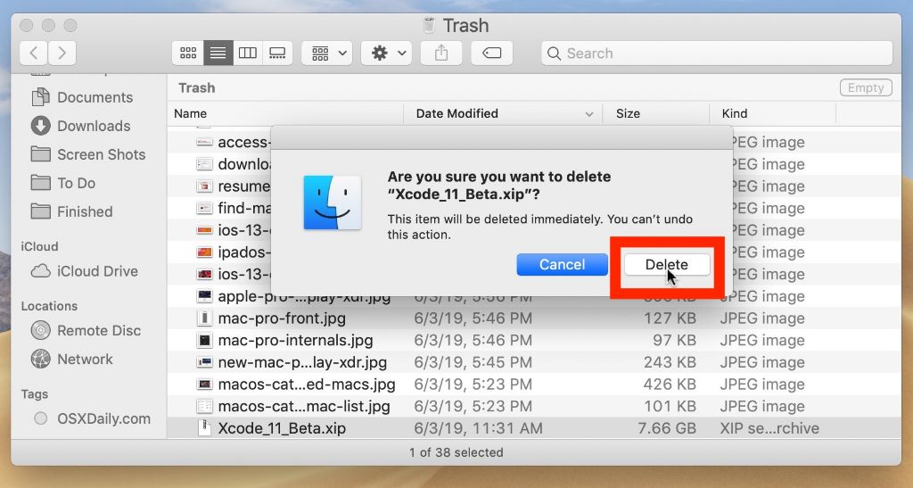 Does emptying trash permanently delete Mac