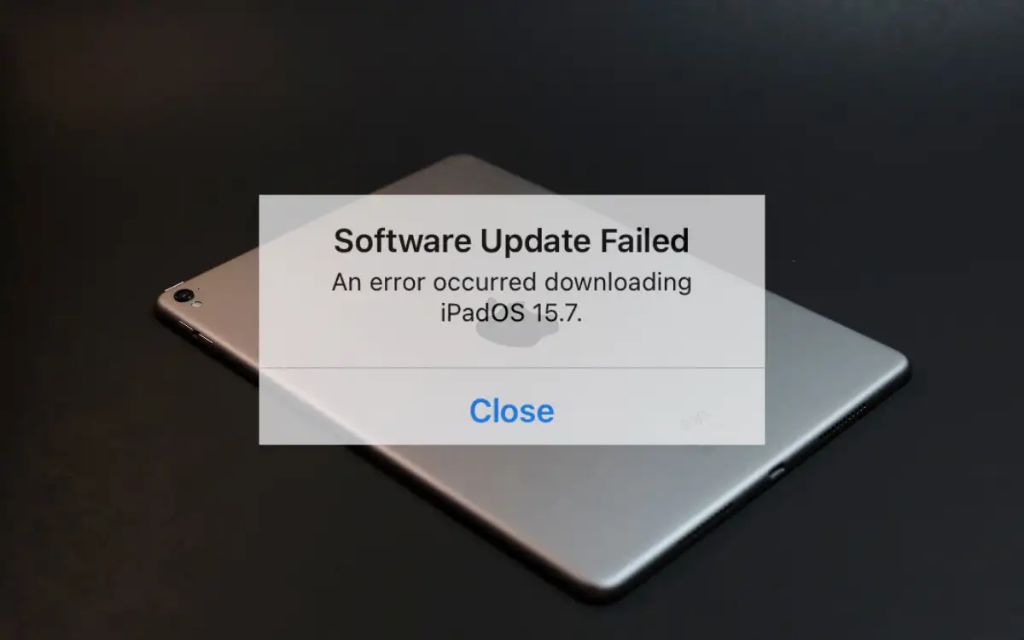 How do I fix the software update error on my iPad