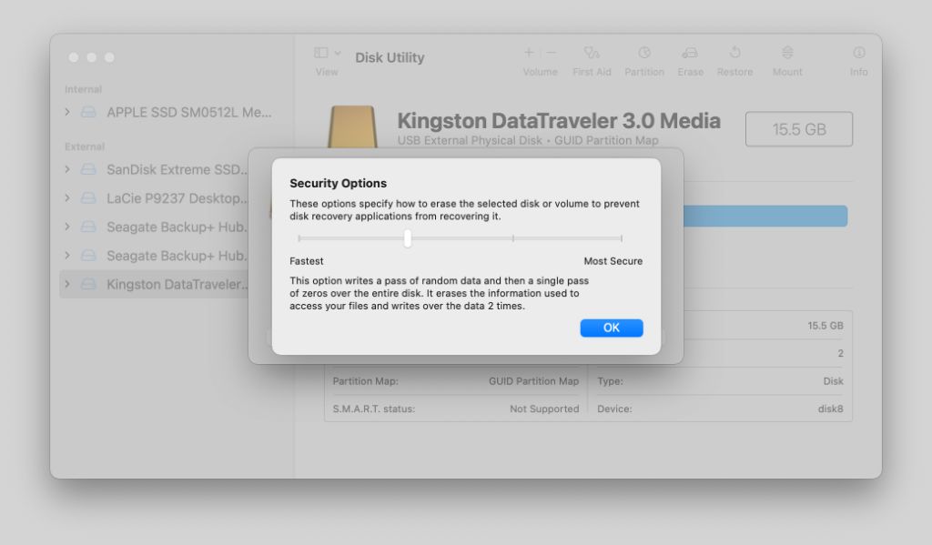 How secure is Mac Disk Utility Erase
