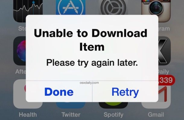 Why is there an error when I try to download iOS