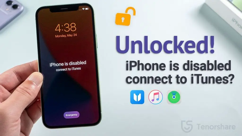 How can I unlock an iPhone that says Connect to iTunes