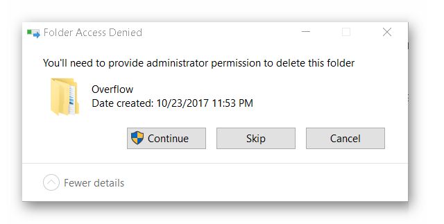 How do I delete a folder in Windows 10 when access is denied