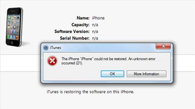 What does it mean when iPhone Cannot be restored