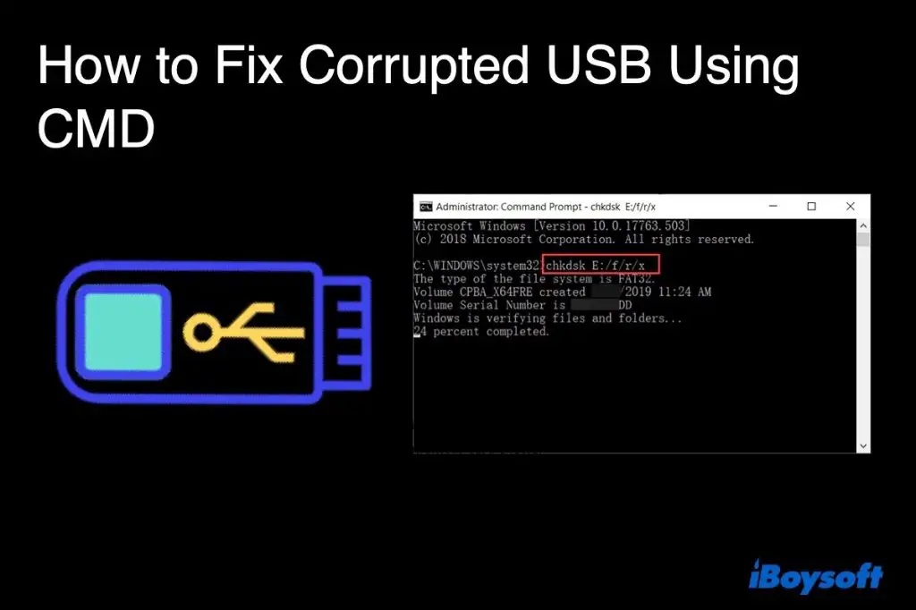 How to fix repair a corrupted USB flash drive and SD card with CMD