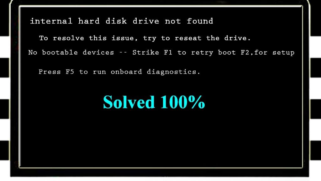 What does alert hard drive not found mean