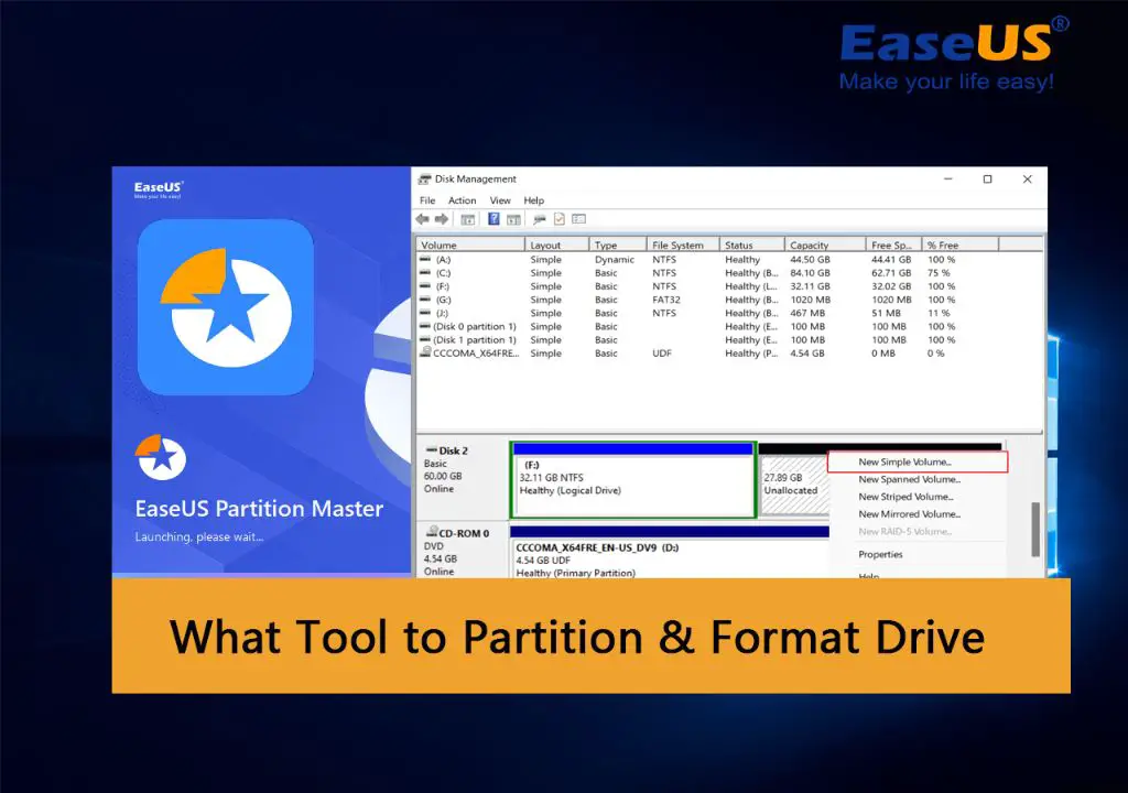 Which tool would be used to create a partition on a hard drive