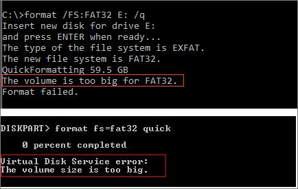 Why is my USB not allowing FAT32 format