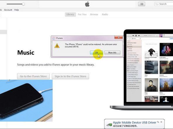 How do I fix error 4014 on iTunes when restoring