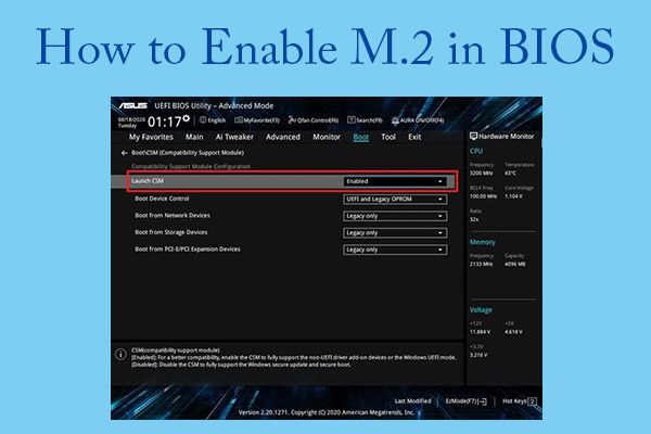 How to activate m 2 SSD in BIOS
