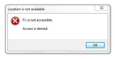 How do I open an external hard drive that is access denied