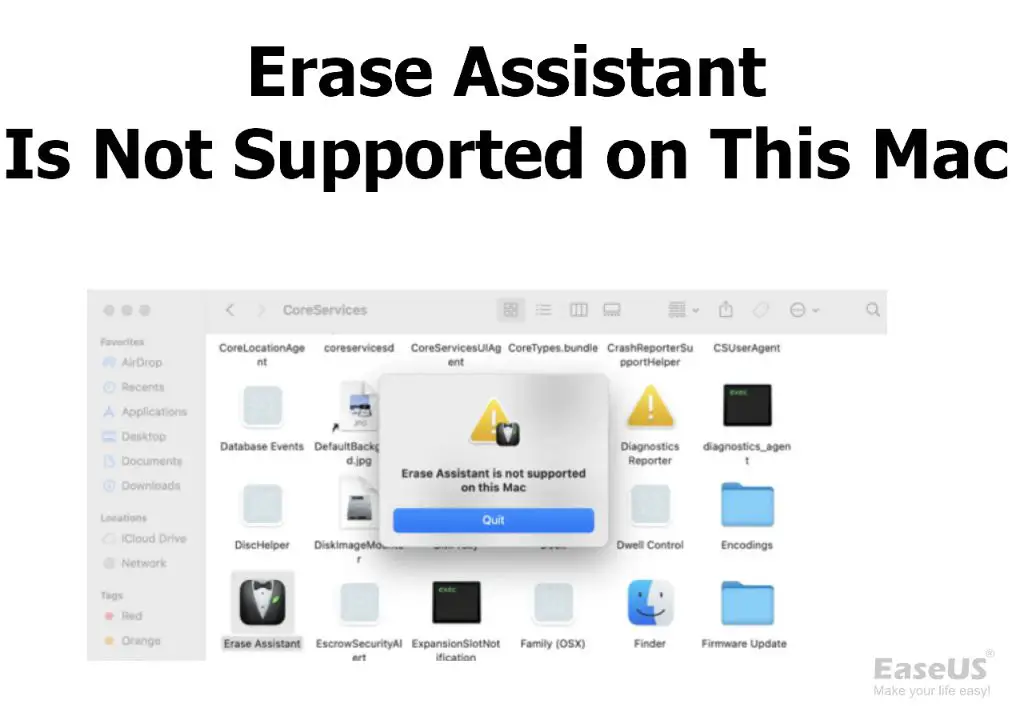 Why does my MacBook say erase assistant is not supported on this Mac