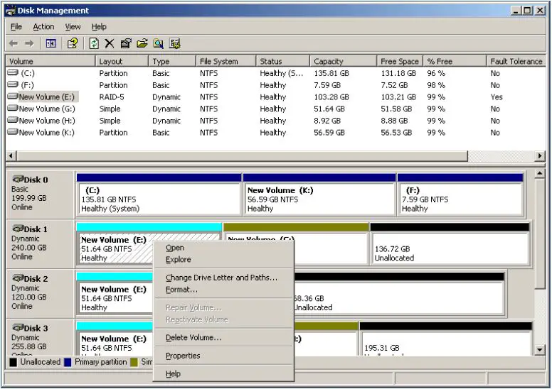 How to configure RAID 5 in disk management