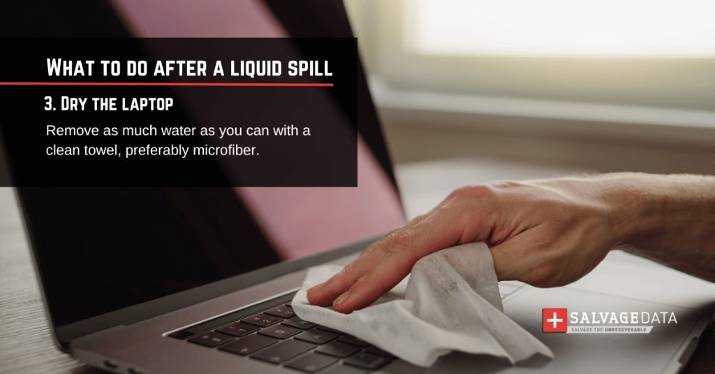 What should I do if my laptop spills water