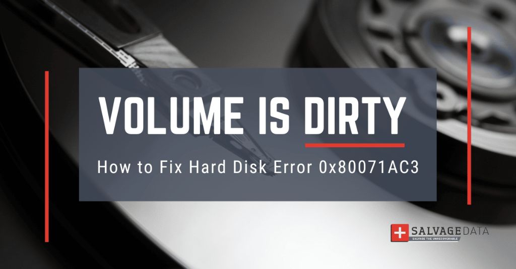 How do I fix dirty volume error