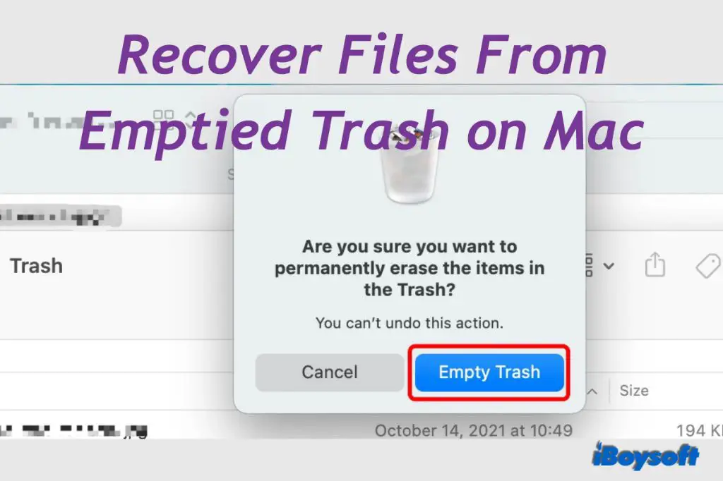 How do I recover emptied Trash files