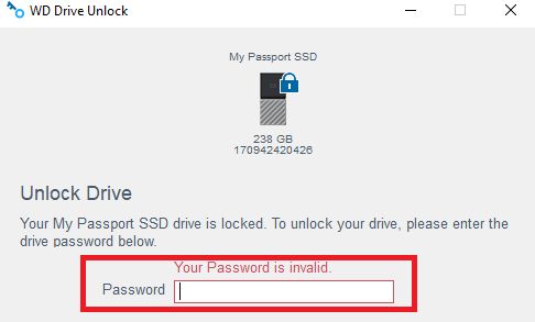 How do I unlock my WD password if I forgot it