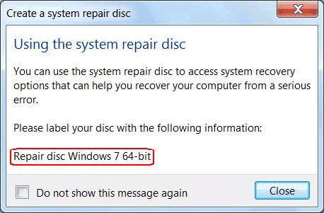 What does a Windows 7 recovery disk do