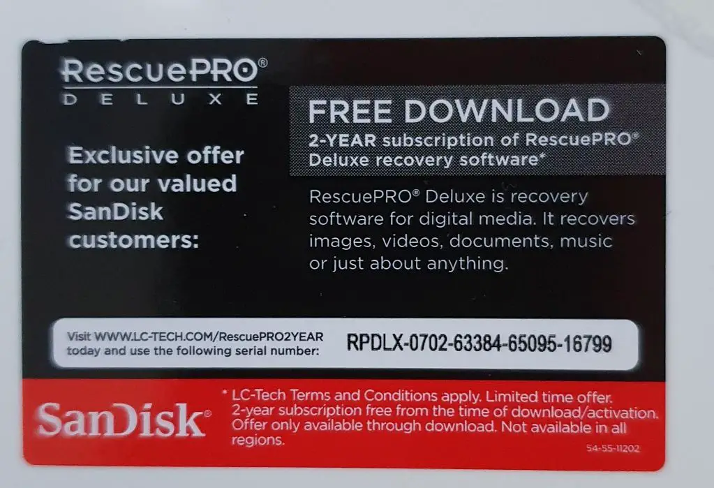 Is SanDisk RescuePRO free