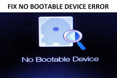 Why does my laptop fell and says no bootable device