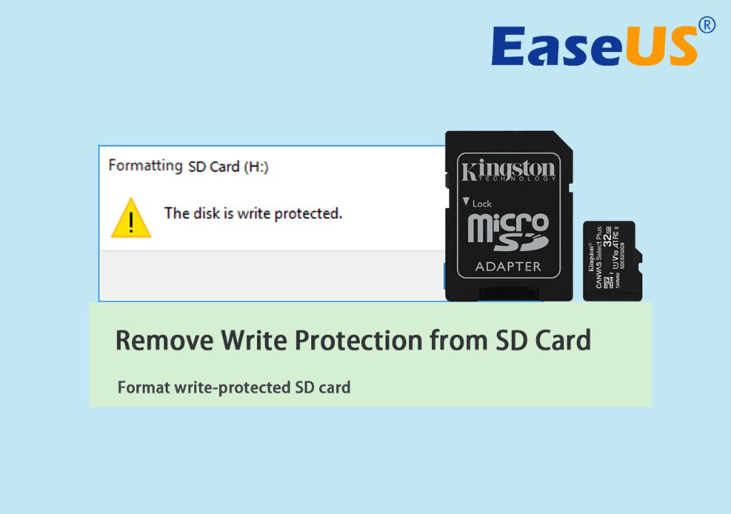 How do I format a memory card that says disk is write-protected