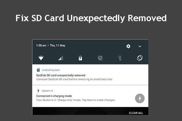 How do I fix unexpectedly removed SD card error