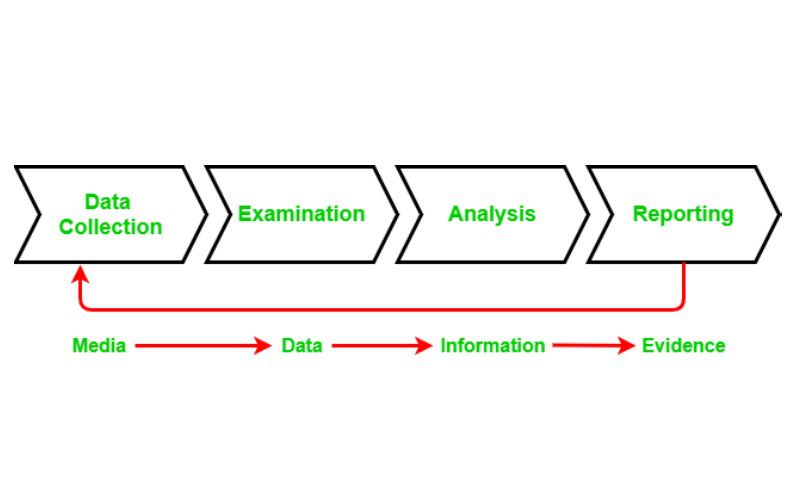 What are the steps of collecting digital evidence