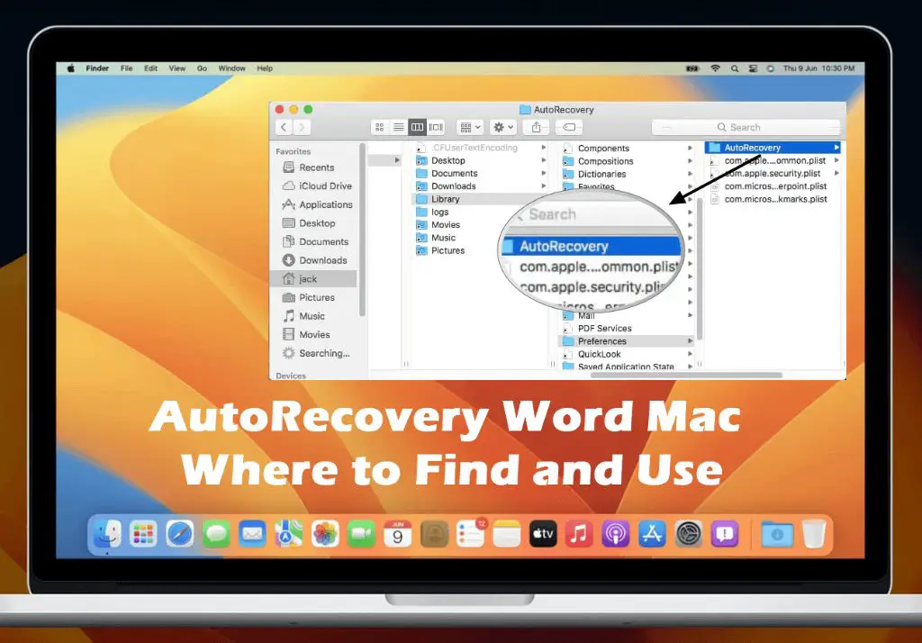 Where is AutoRecovery on Mac
