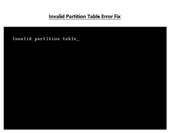 How do I fix an invalid partition table