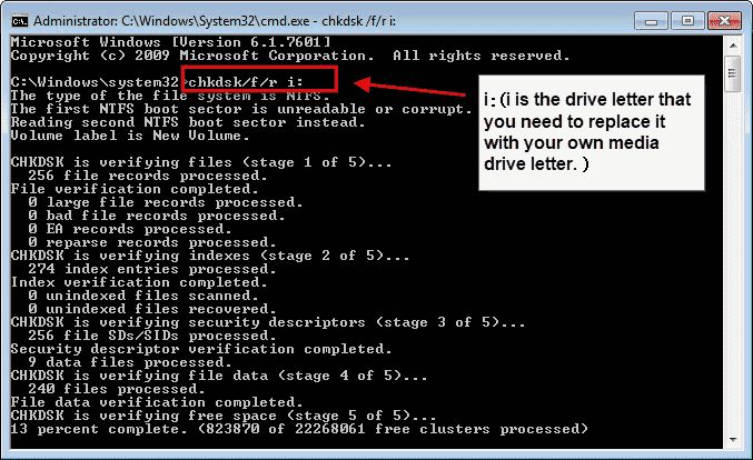 How to use chkdsk to repair USB drive