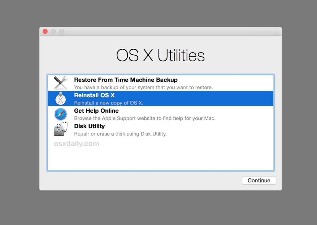 How do I reinstall OS X error on my Mac
