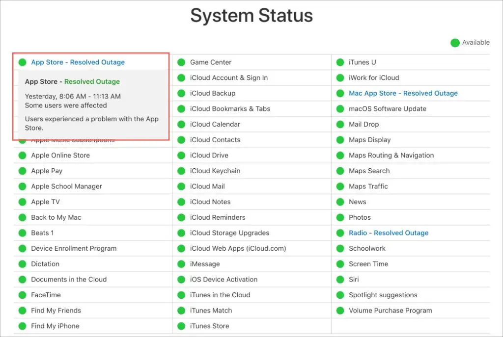 How do I check iCloud system status