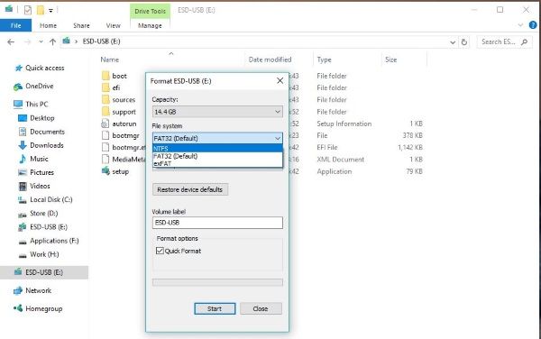 How do I fix file too large for destination file system USB flash drive