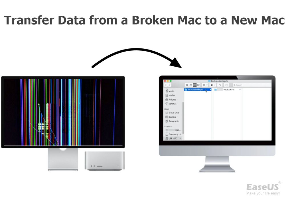 How do I transfer data from a broken Macbook