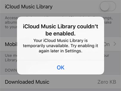 Why can't I see iCloud music library on my iPhone