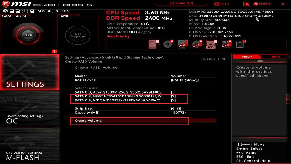 How to setup RAID 0 in BIOS