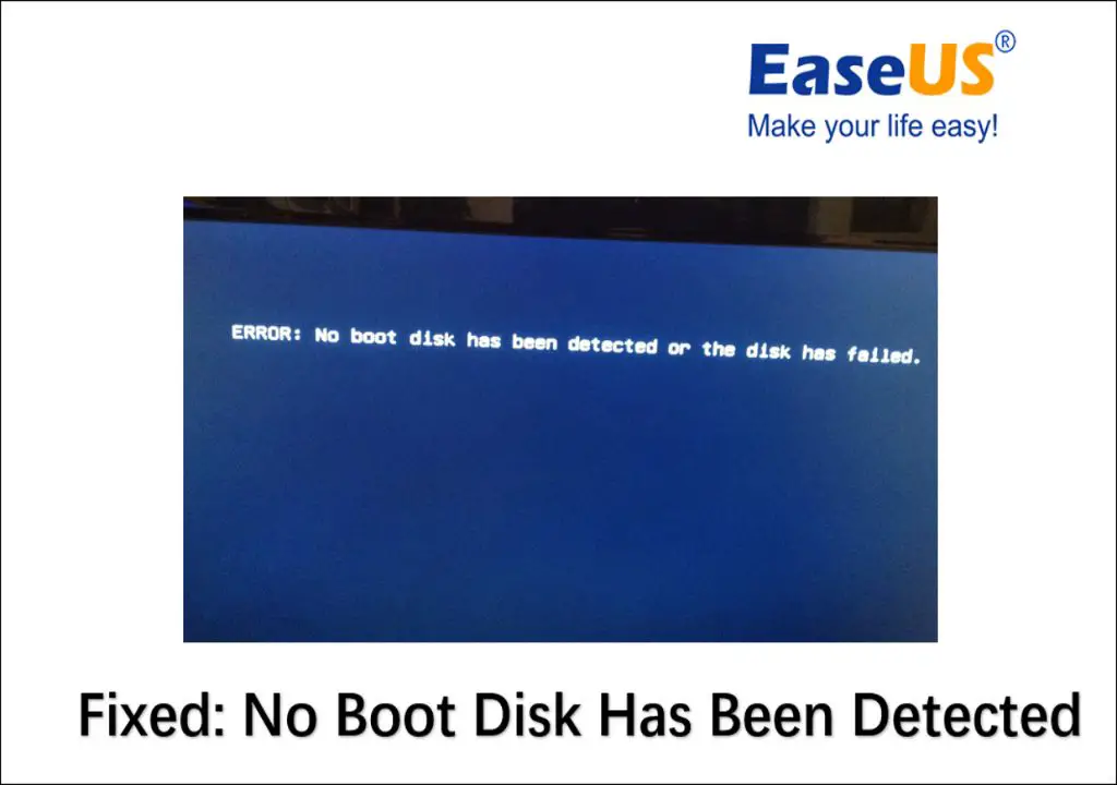 What does no boot disk found mean