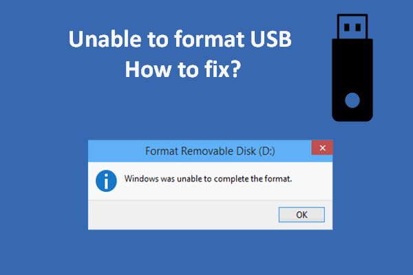 How do I fix unable to format a USB drive