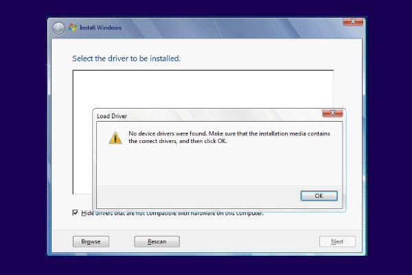 How do I fix Windows 10 no device drivers were found