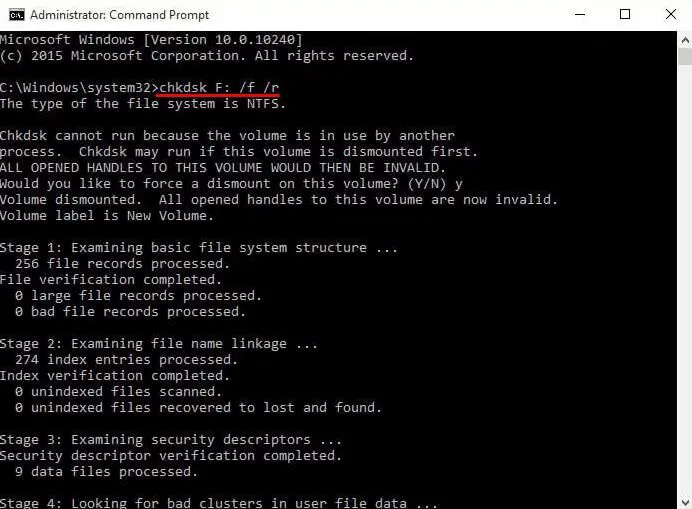 How to fix the parameter is incorrect Windows 10 on a external hard drive