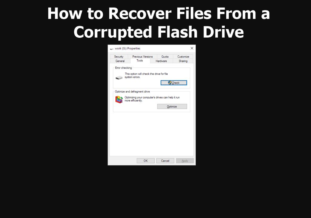 How can I recover my corrupted files in USB