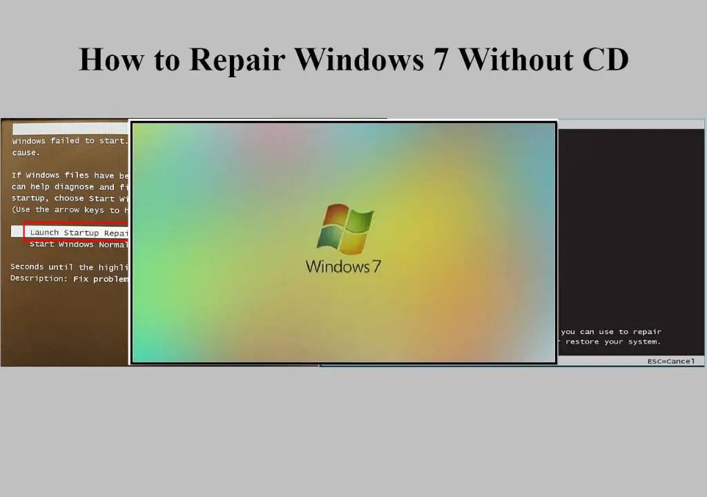 How do I repair Windows 7 without a disk