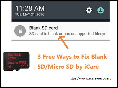 How do I fix my SD card blank or has unsupported filesystem